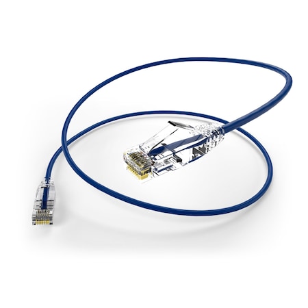 Clearfit Slim Cat6 28Awg Patch Cable, Snagless, Blue, 6 Inch, High